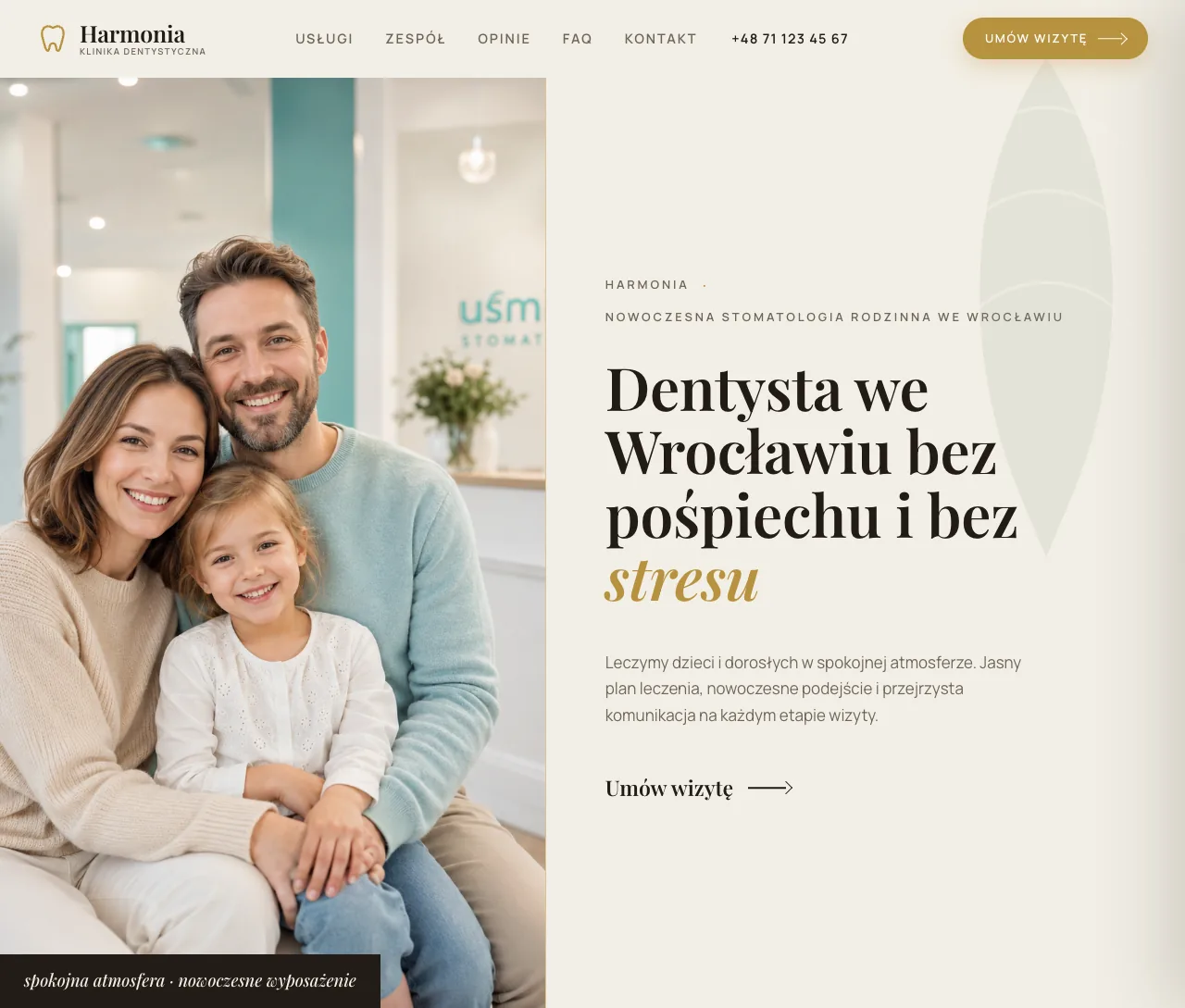Harmonia — strona kliniki dentystycznej